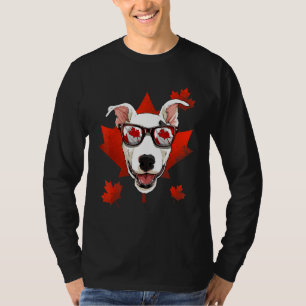 T-shirt Canadian Bull Terrier Chien Maple Leaf Patriotique