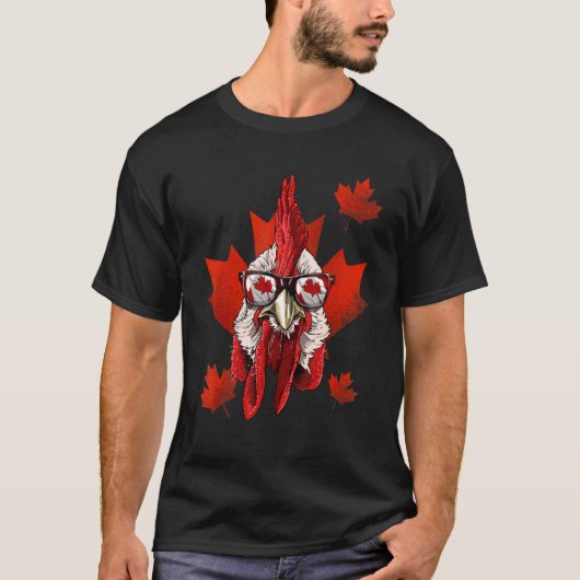 T-shirt Canadian Chicken Maple Tree Leaf Canada Flag Poult (Devant)