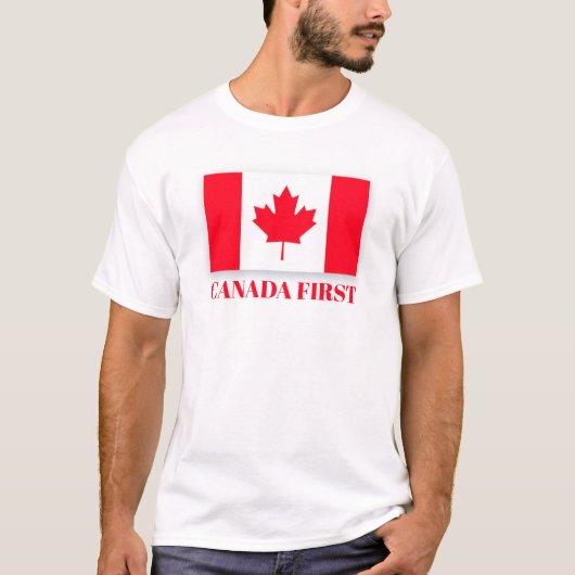 T-shirt Canadian flag. CANADA FIRST. Conservative Canada. (Devant)