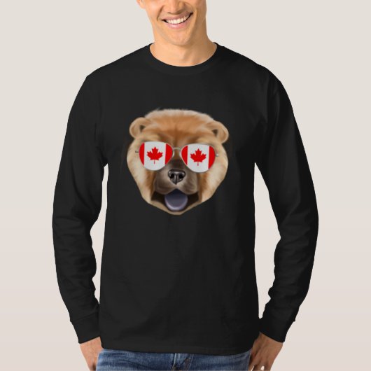 T-shirt Canadian Flag Chow Chow Dog Canada Pocket (Devant)