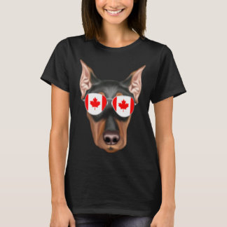 T-shirt Canadian Flag German Pinscher Dog Canada Pocket