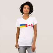 T-shirt Canadian I stand with Ukraine. CAN & UKR flags. (Devant entier)