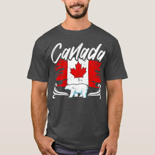 T-shirt Canadian Ice Bear Canada - drapeau Feuille d'érabl