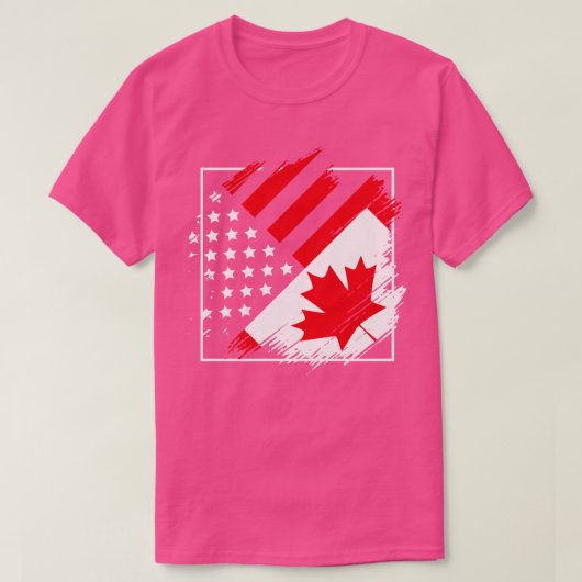T-shirt Canadian Maple Leaf America Flag Friendship Canada (Design devant)
