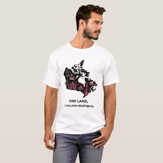 T-shirt Canadian Maple Mosaic Tee: Cultural Unity Design (Devant entier)