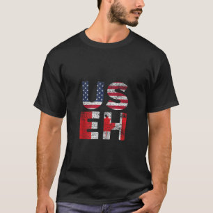 T-shirt Canadian Pride American USA USEH US Drapeau Canada