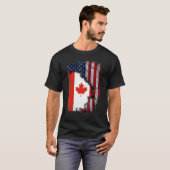 T-shirt Canadian ROOTS Drapeau semi-américain Patriotique (Devant entier)