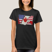 T-shirt Canadian Roots Half American Flag Canada (Devant)