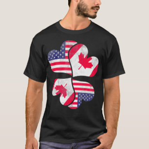 T-shirt Canadian USA Flag Heart Friendship Don Canadian L