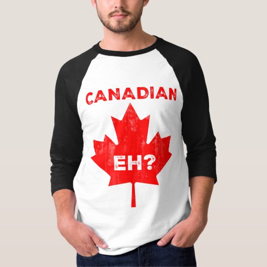 T-shirt Canadien hein ? Feuille d'érable (Devant)