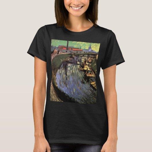 T-shirt Canal avec des femmes lavant par Vincent van Gogh (Devant)