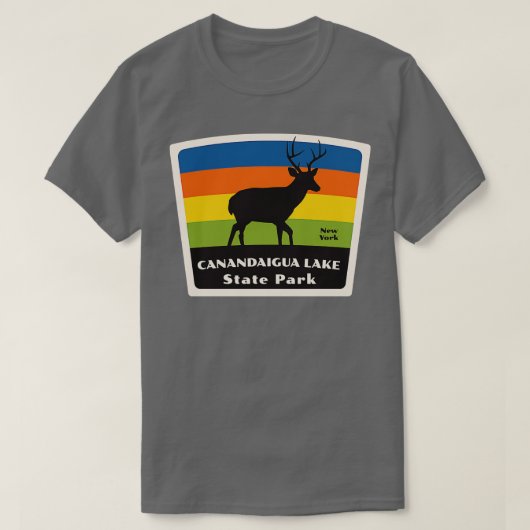T-shirt Canandaigua Lake State Park New York Roaming Deer (Design devant)
