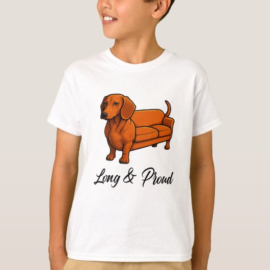 T-shirt Canapé Wiener De Chien Long Et Fier (Devant)