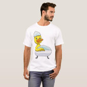 T-shirt Canard à la baignade avec baignoire et mousse (Devant entier)