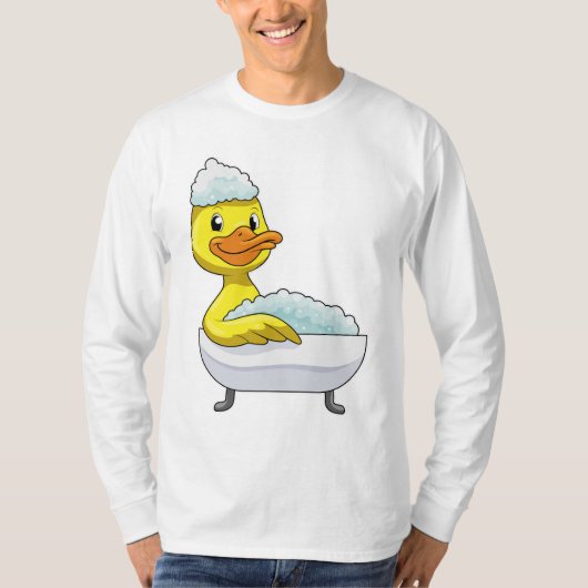T-shirt Canard à la baignade avec baignoire et mousse (Devant)