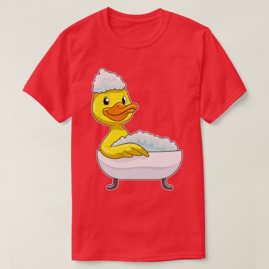 T-shirt Canard À La Baignade Avec Baignoire Mousse (Design devant)