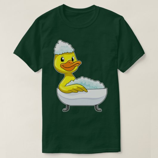 T-shirt Canard à la baignade avec mousse de baignoire (Design devant)