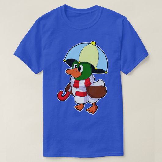 T-shirt Canard à la pluie avec parapluie 2 (Design devant)