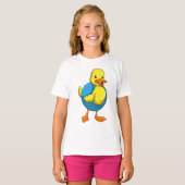 T-shirt Canard à nager avec anneau de nage (Devant entier)