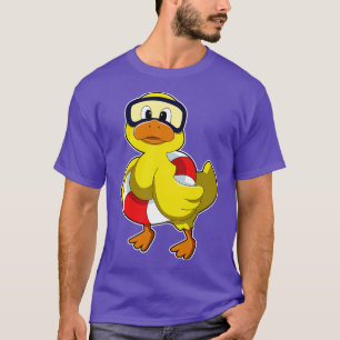 T-shirt Canard à nager avec anneau de nage lunettes de plo