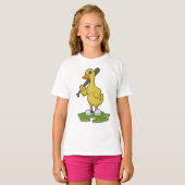 T-shirt Canard au baseball avec batte de baseball (Devant entier)