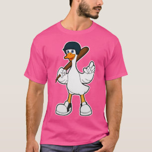 T-shirt Canard au baseball avec casque de raquette de base