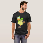 T-shirt Canard au patinage sur glace avec patins sur glace (Devant entier)