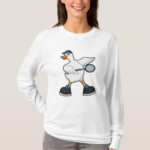 T-shirt Canard au Tennis avec raquette de tennis & Casquet