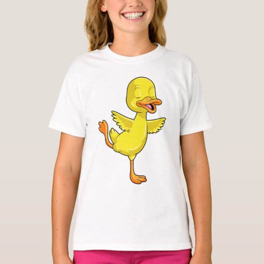 T-shirt Canard au Yoga Fitness sur une jambe (Devant)