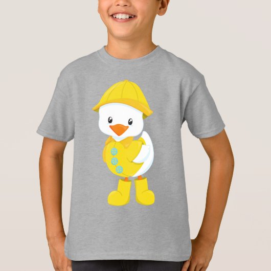T-shirt Canard, Bébé Canard, Canard Dans Le Manteau De Plu (Devant)