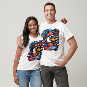 T-shirt Canard blanc rouge et canard brun