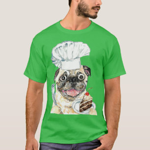 T-shirt Canard carlin chocolat gâteau aquarelle peinture