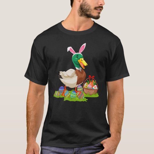 T-shirt Canard Chasse aux oeufs de Pâques Chasse Bunny Can (Devant)