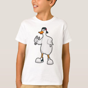 T-shirt Canard comme artisan avec outil et Casquette