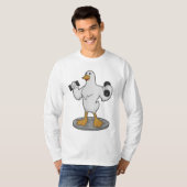 T-shirt Canard comme Bodybuilder avec des cloches (Devant entier)