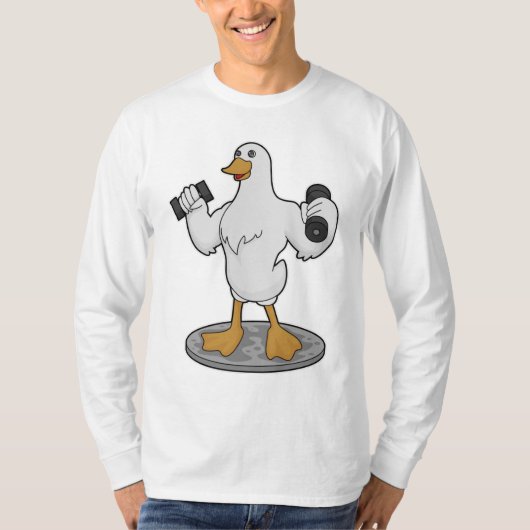 T-shirt Canard comme Bodybuilder avec des cloches (Devant)