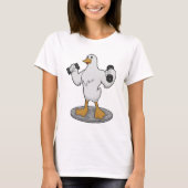 T-shirt Canard comme Bodybuilder avec des cloches (Devant)