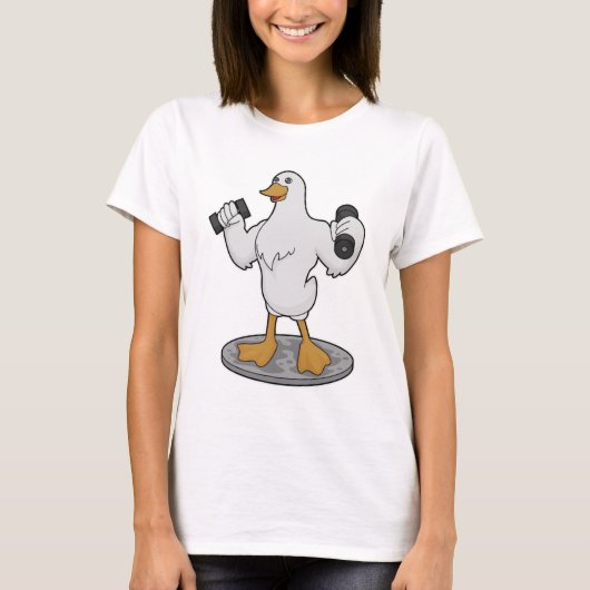 T-shirt Canard comme Bodybuilder avec des cloches (Devant)