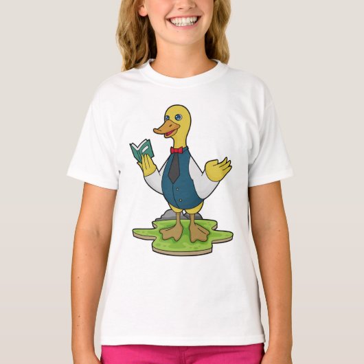 T-shirt Canard comme enseignant avec livre (Devant)