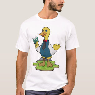 T-shirt Canard comme enseignant avec livre