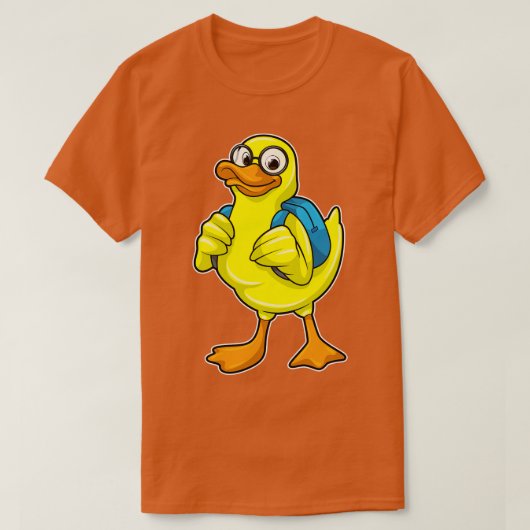 T-shirt Canard comme étudiant avec sac à dos (Design devant)