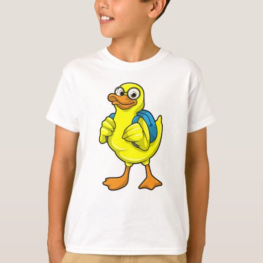 T-shirt Canard comme étudiant avec sac à dos (Devant)