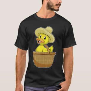 T-shirt Canard comme fermier avec panier
