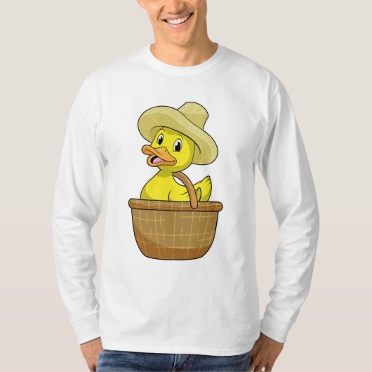 T-shirt Canard comme fermier avec panier (Devant)