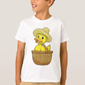 T-shirt Canard comme fermier avec panier (Devant)