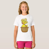 T-shirt Canard comme fermier avec panier (Devant entier)