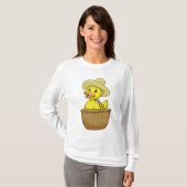 T-shirt Canard comme fermier avec panier (Devant entier)