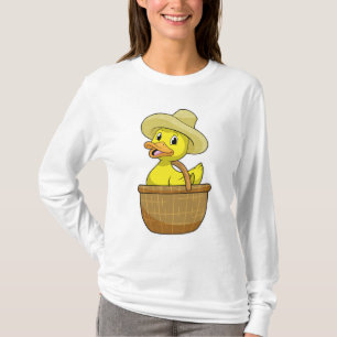 T-shirt Canard comme fermier avec panier