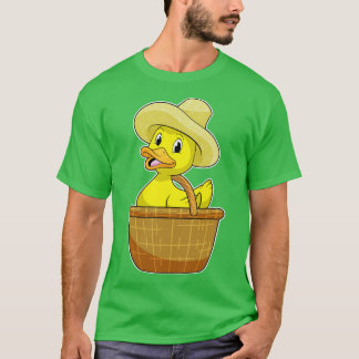 T-shirt Canard comme fermier avec panier