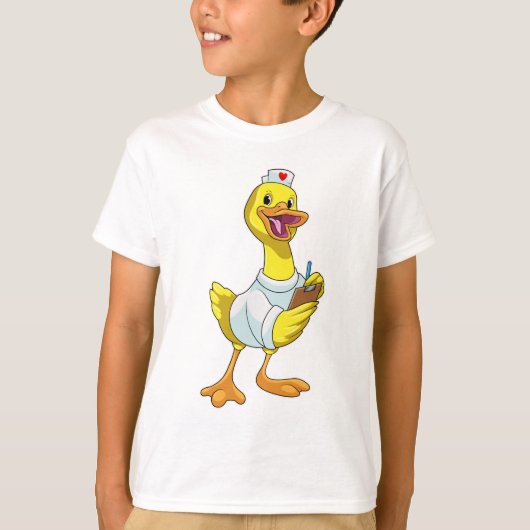 T-shirt Canard comme infirmière avec coeur (Devant)